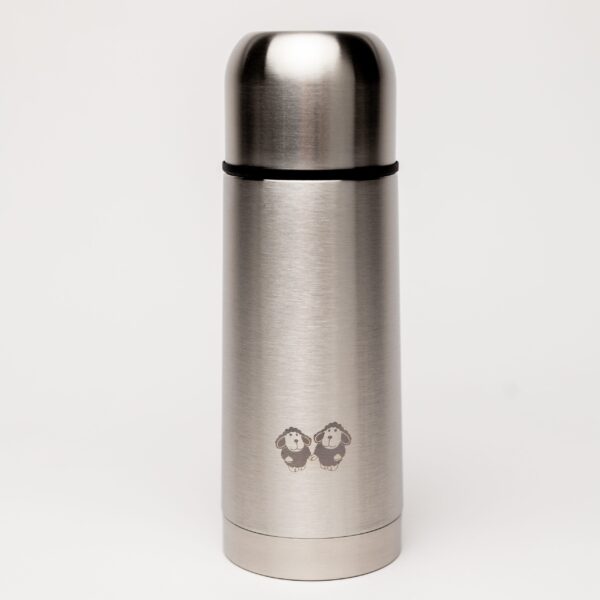 thermos bottle with laser-engraved logo